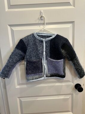 Chore Jacket 4t Gray & Black Patchwork Button handmad